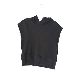 Rag & Bone Roni Sleeveless Black Distressed Hoodie Size Small